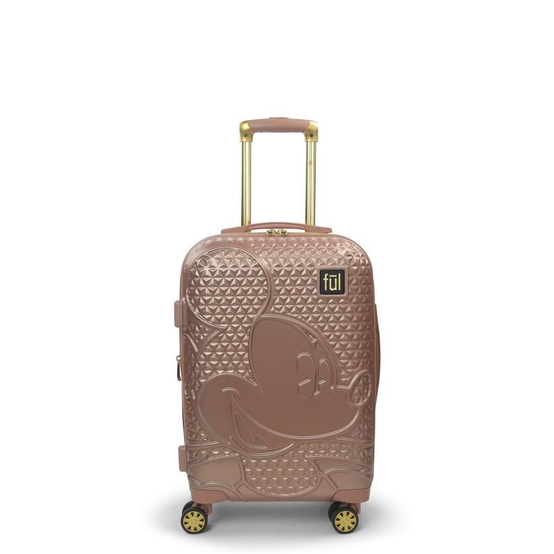 FUL Disney Mickey Mouse Textured 21" Carry On Hardside Rolling Suitcase - Rose Gold
