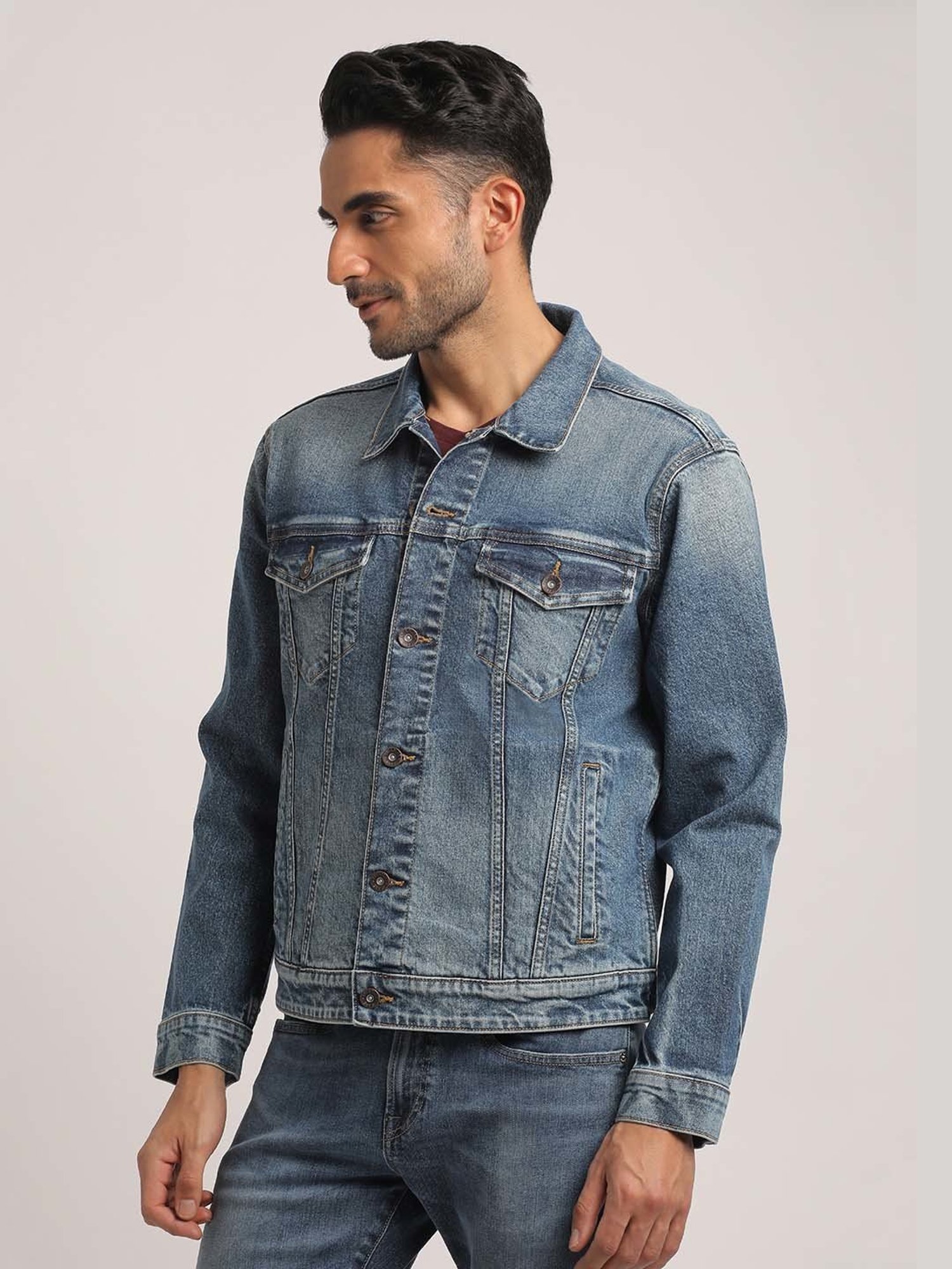 EVERBLUE Blue Regular Fit Denim Jacket