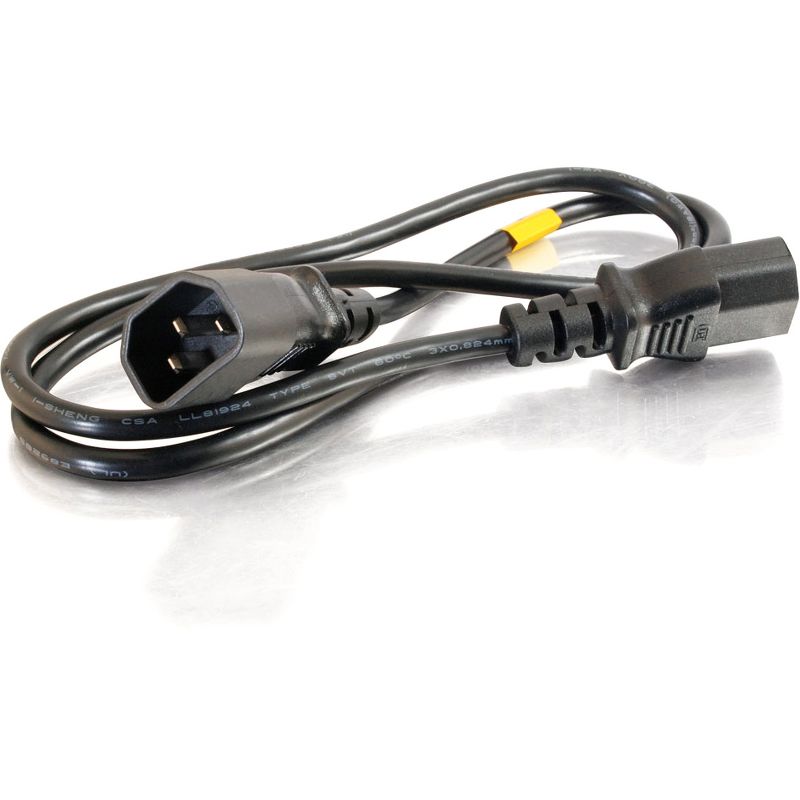 C2G 1ft 18 AWG Computer Power Extension Cord (IEC320C14 to IEC320C13) - 1ft