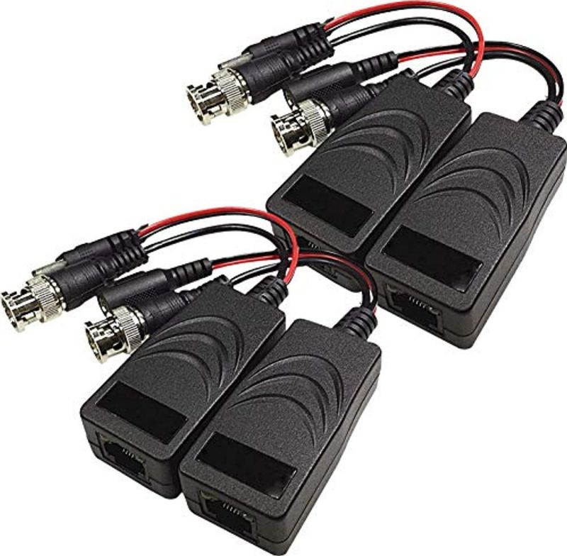 HDView Video and Power Passive Balun BNC Transceiver for 720P 1080P 3MP 4MP 5MP HD-TVI/CVI/AHD/Analog/960H Camera (1 Pair)