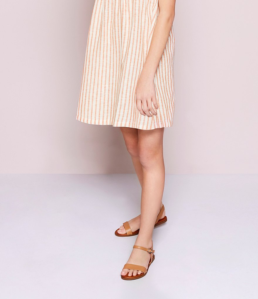 Copper Key Girls' Clevver Leather Two-Piece Flat Sandals (Youth)