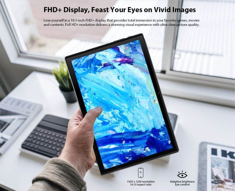 Blackview Tab8E Tablet, Android 10 Otca Core 3GB+32GB Tablet, 10.1 inch Full HD Tablet for Kids, 13MP+5MP Dual Camera Kids Tablet, 5G WiFi, Bluetooth 5.0, OTG,6580mAh Android Tablet With keyboard-gray