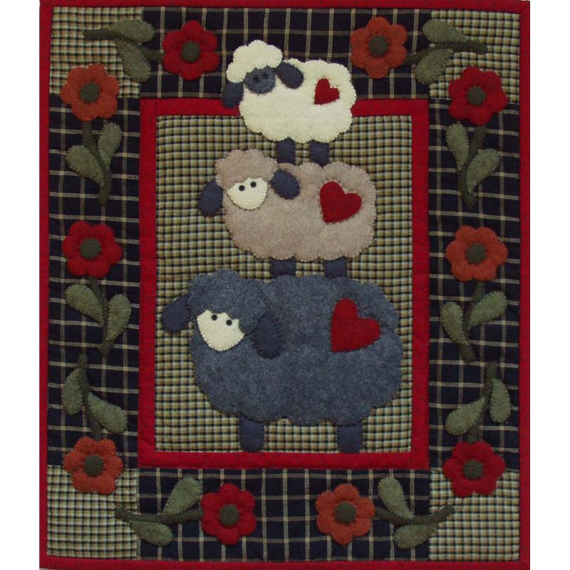 Rachel's Of Greenfield Wall Quilt Kit 13"X15"-Wooly Sheep