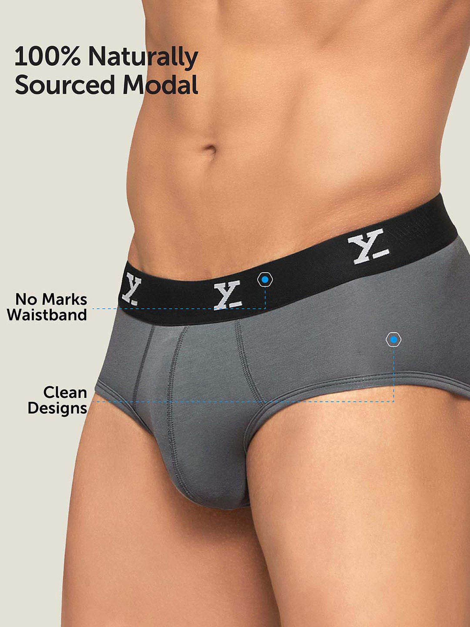 XYXX Black & Grey Micro Modal Briefs - Pack of 2