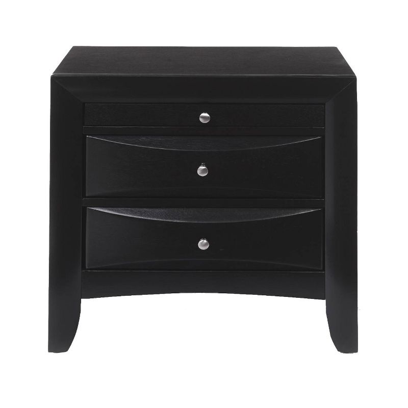 2 Drawer Contemporary Wood Nightstand by Ireland Black - Benzara