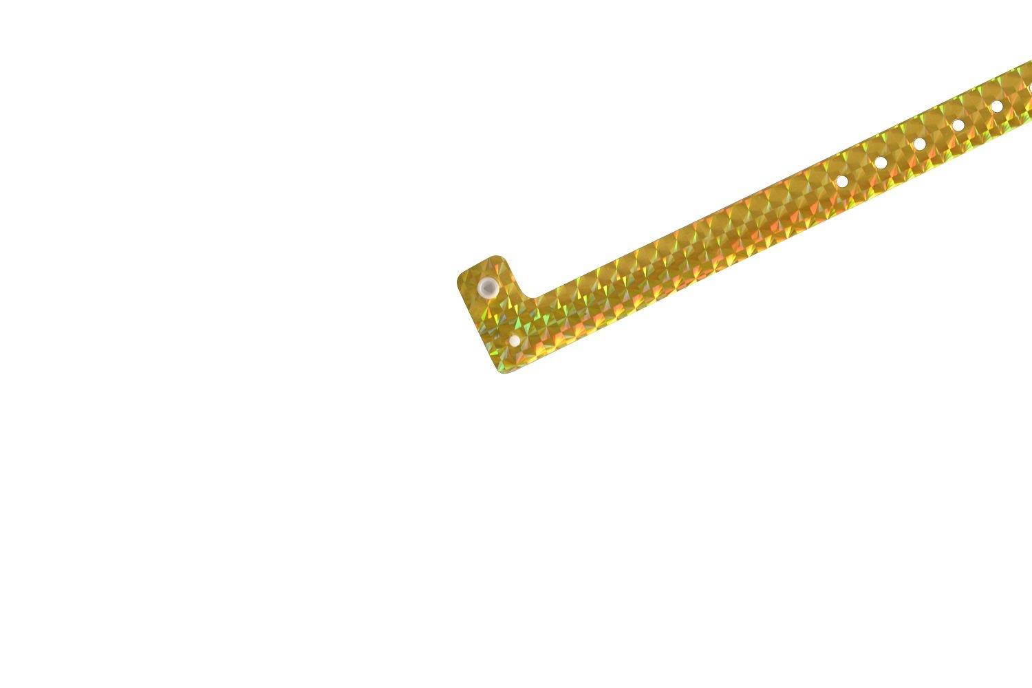 Ouchan Holographic Material Plastic Wristbands - 100 Pack Wristbands for Events (100, Gold)