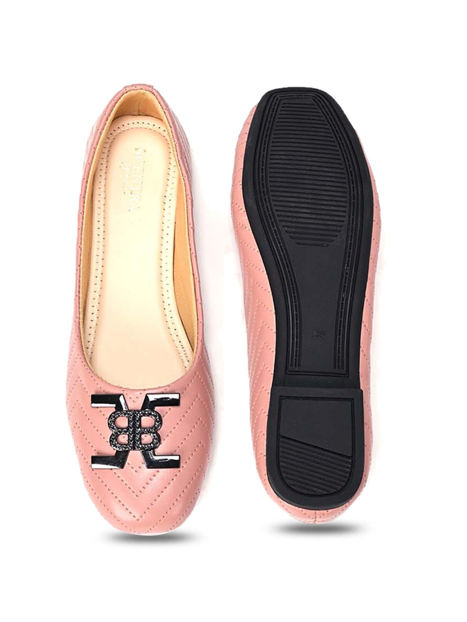 Scentra Women's Nude Flat Ballets