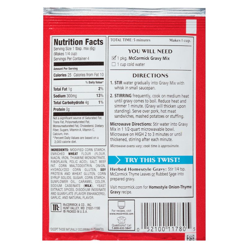 McCormick Homestyle Gravy Mix .87oz