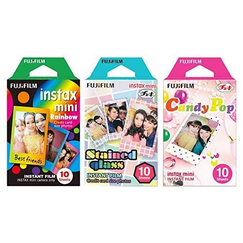 Instax Mini Instant Film Rainbow Staind Glass Candy Pop Film 10 Sheets X 3 Assort Value Setwith Values Japan Original Discription of Goods