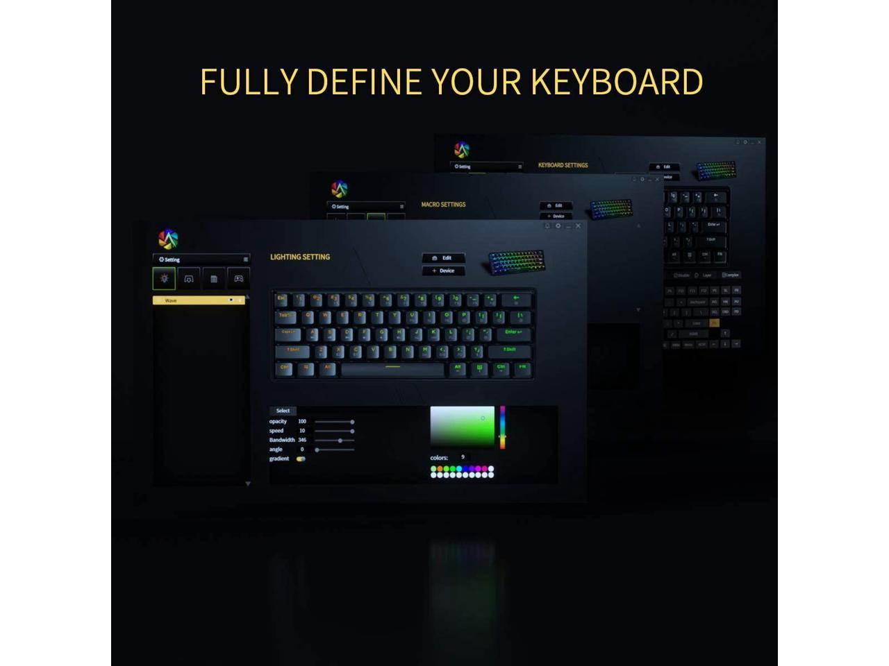 KEMOVE Snowfox Bluetooth 5.1 Wireless/Wired 60% Mechanical Keyboard - RGB Backlit 61 Keys Keyboard - Hot Swappable, PBT Keycap, Full Keys Programmable - White (Gateron Mechanical Switch)
