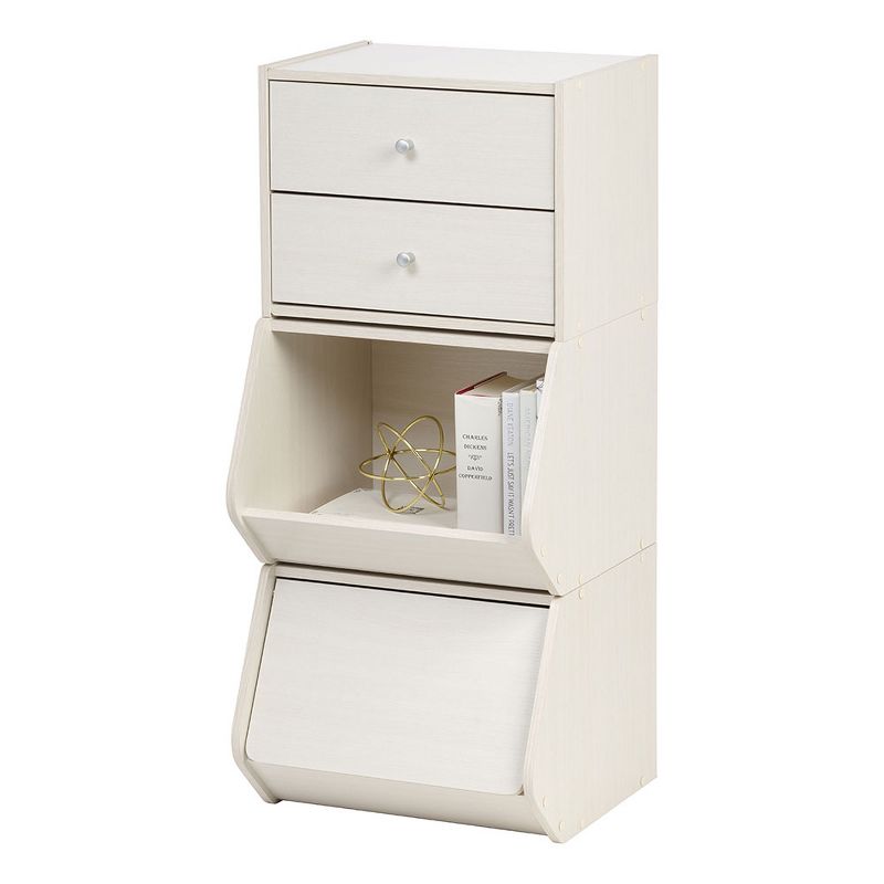 IRIS Tachi Series Modular Wood Stacking Storage Drawer Box Cabinet Cube, White