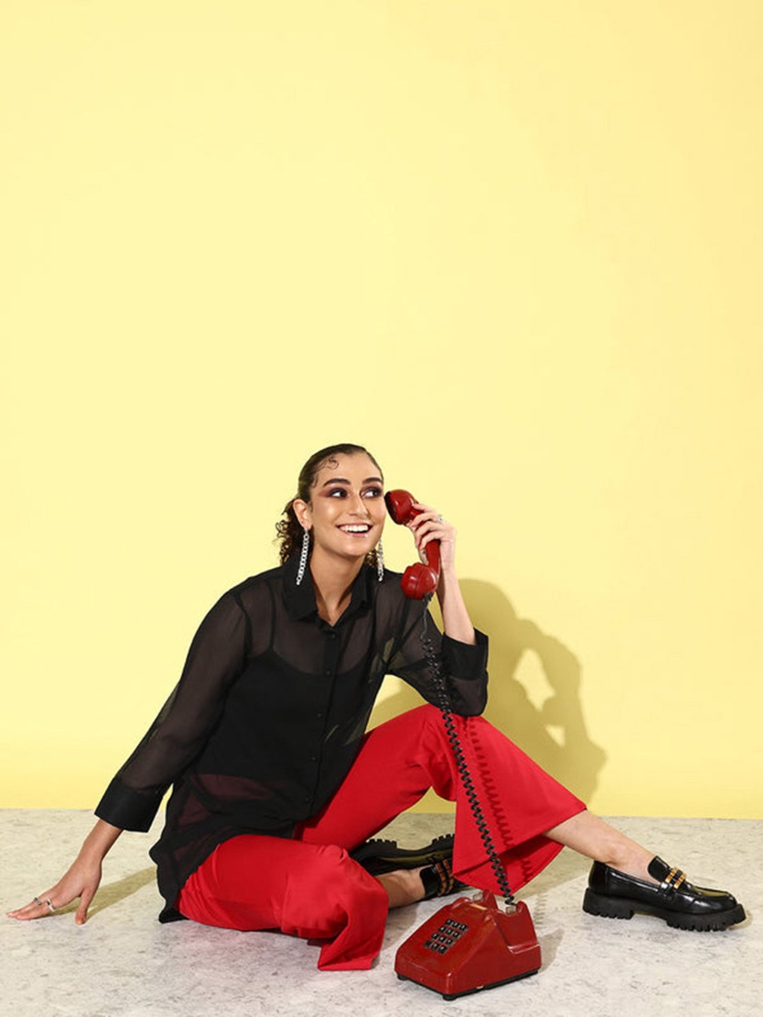 Anvi Be Yourself Black Sheer Shirt