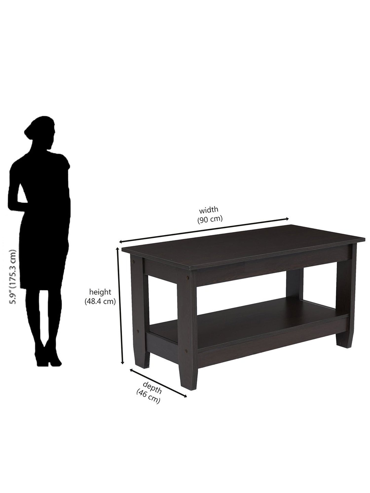 Nilkamal Baron Black Engineered Wood Coffee Table