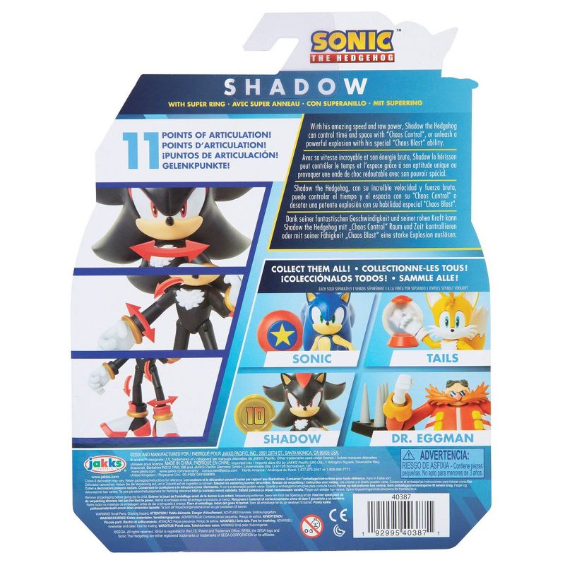 Sonic the Hedgehog 4" Shadow with Super Ring Wave 1