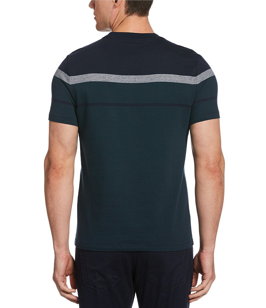 Perry Ellis Engineered Stripe Jacquard Short-Sleeve Tee
