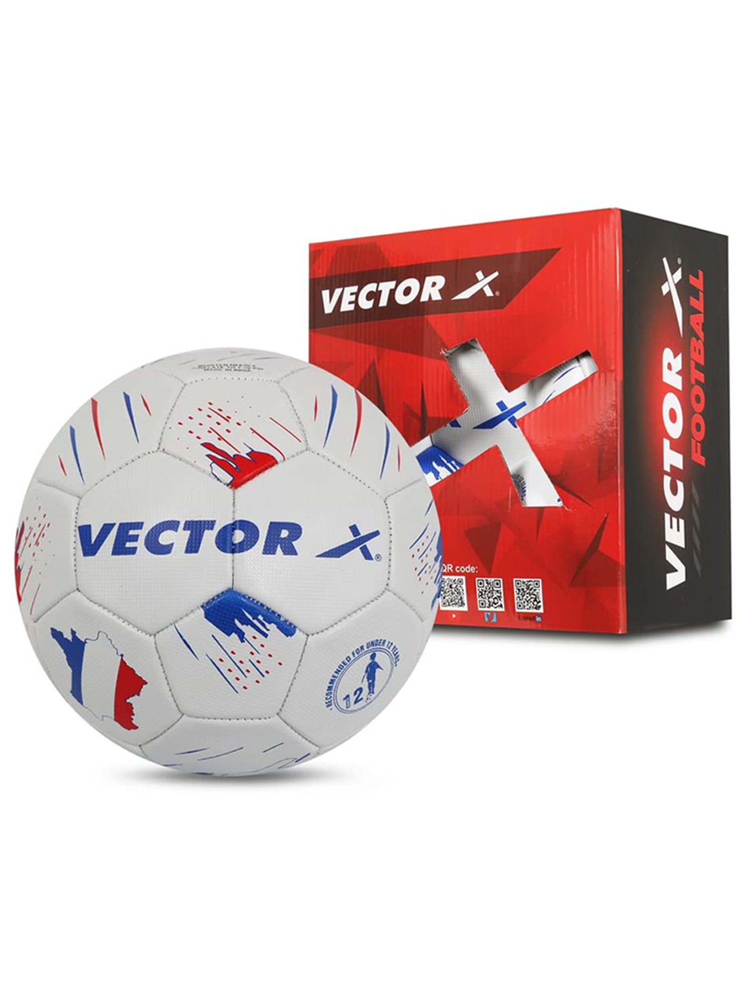 Vector X France Machine Stitched Embose PVC Football (White) Size - 5
