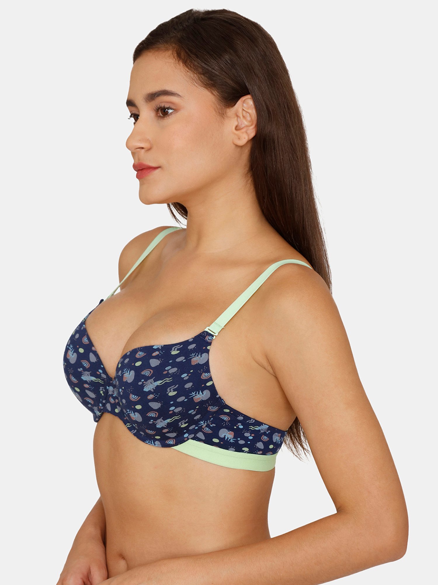 Zivame Dark Blue Under-Wired Push-Up Bra