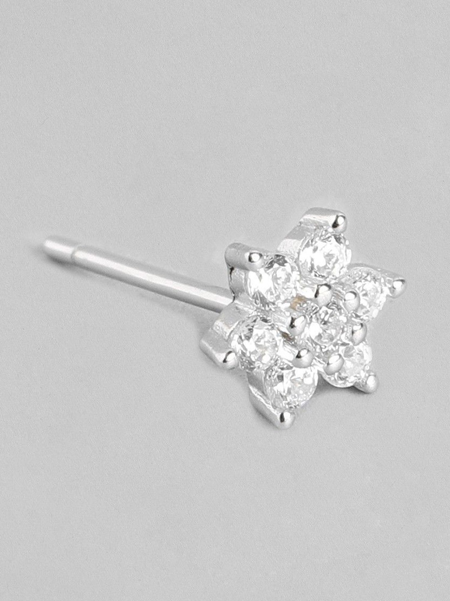 Zavya 92.5 Sterling Silver Nakshatra Floral Earrings for Women