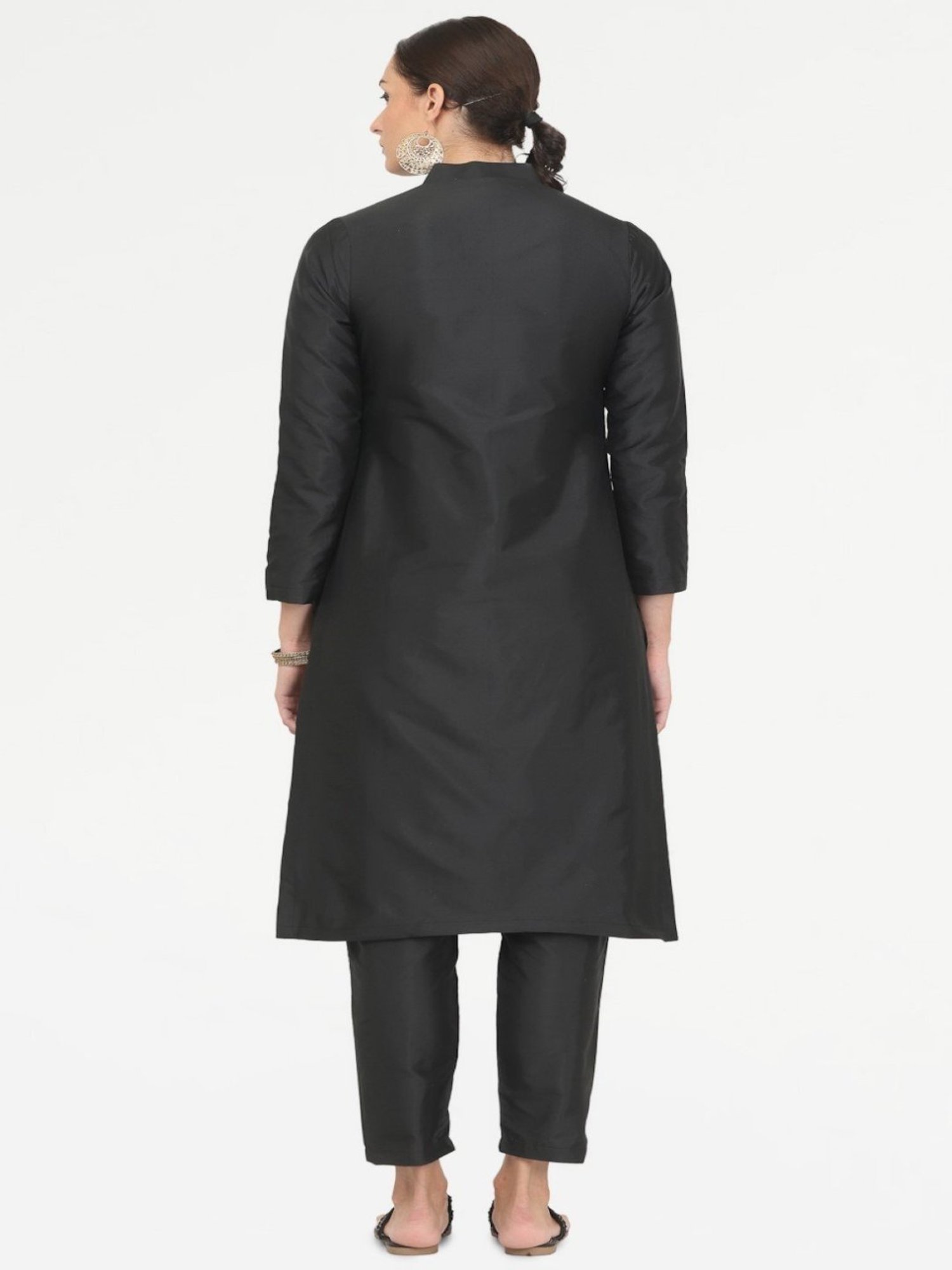 Kaanchie Nanggia Black Taffeta Jacket with Pant