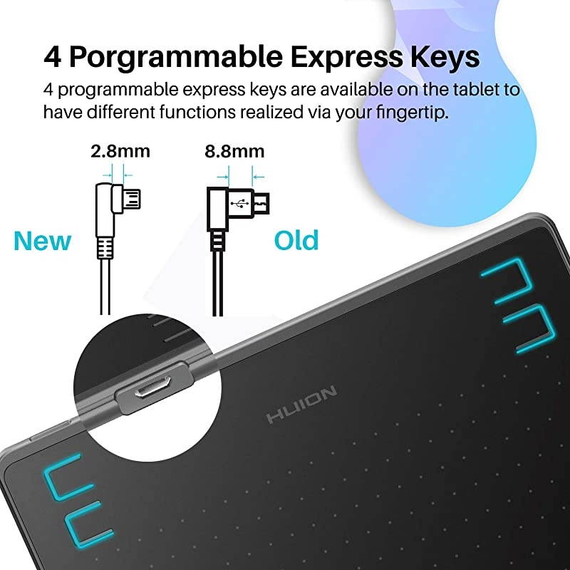 HS64 2019 Graphics Drawing Tablet 63x 4 BatteryFree Stylus Android Devices Supported with 8192 Pen Pressure