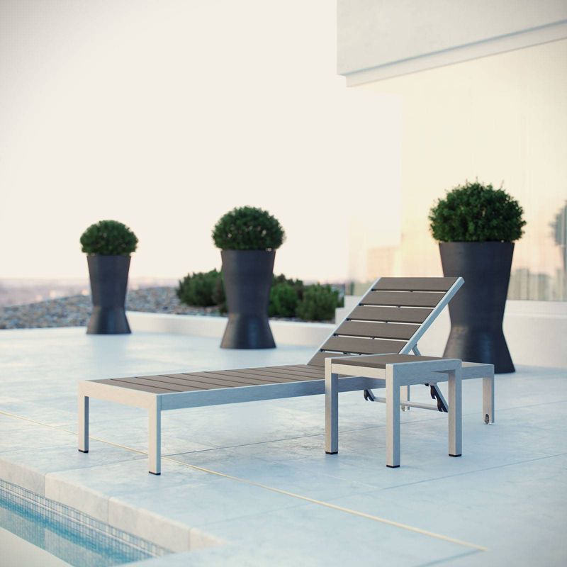 Shore 2pc Outdoor Patio Aluminum Set - Gray - Modway