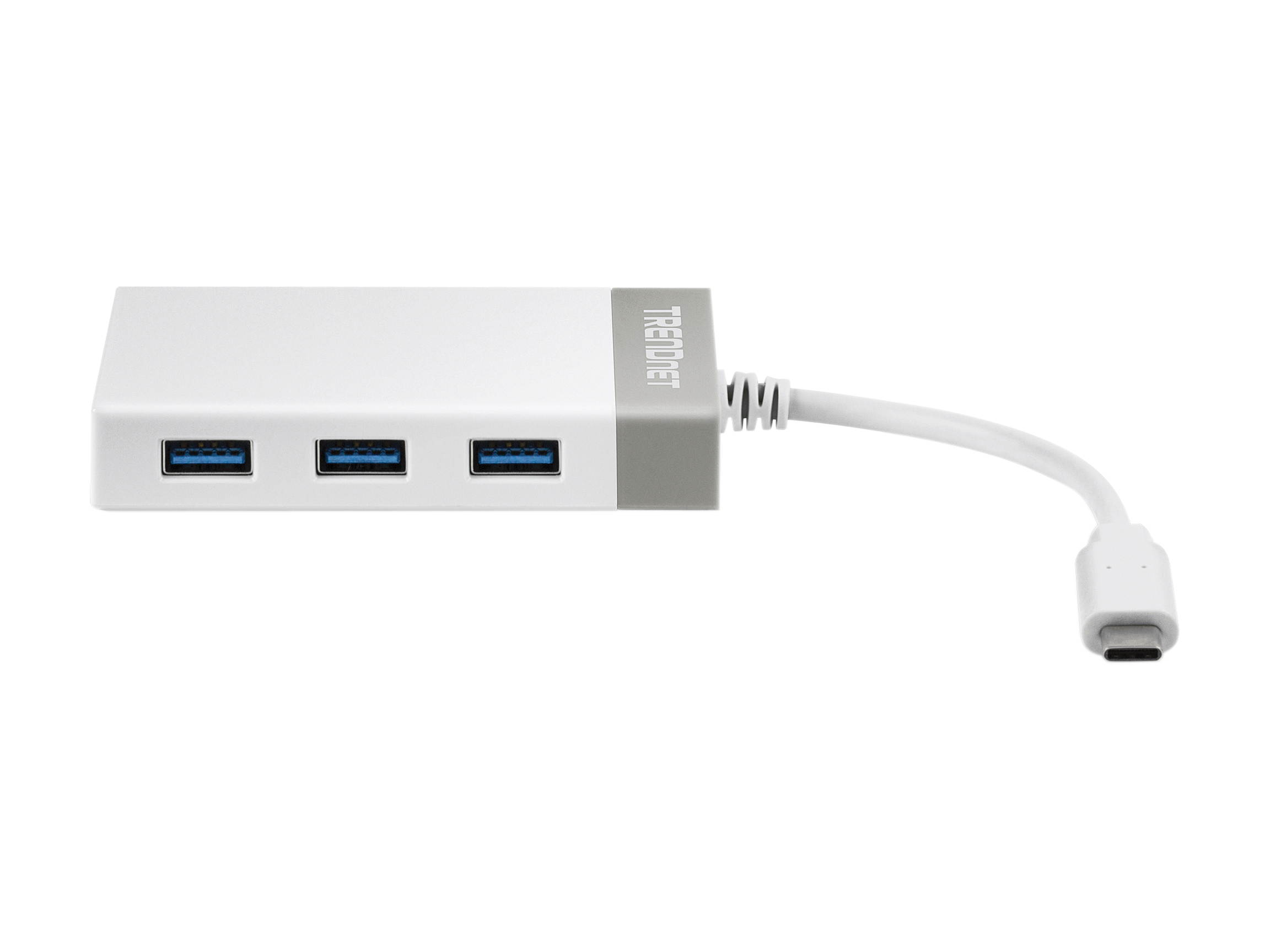 TRENDnet TU3-H4E 4-Port USB 3.0 Mini Hub with integrated 14cm (5.5 in) USB 3.0 Cable for Windows, Mac OS, MacBook, and Surface Pro