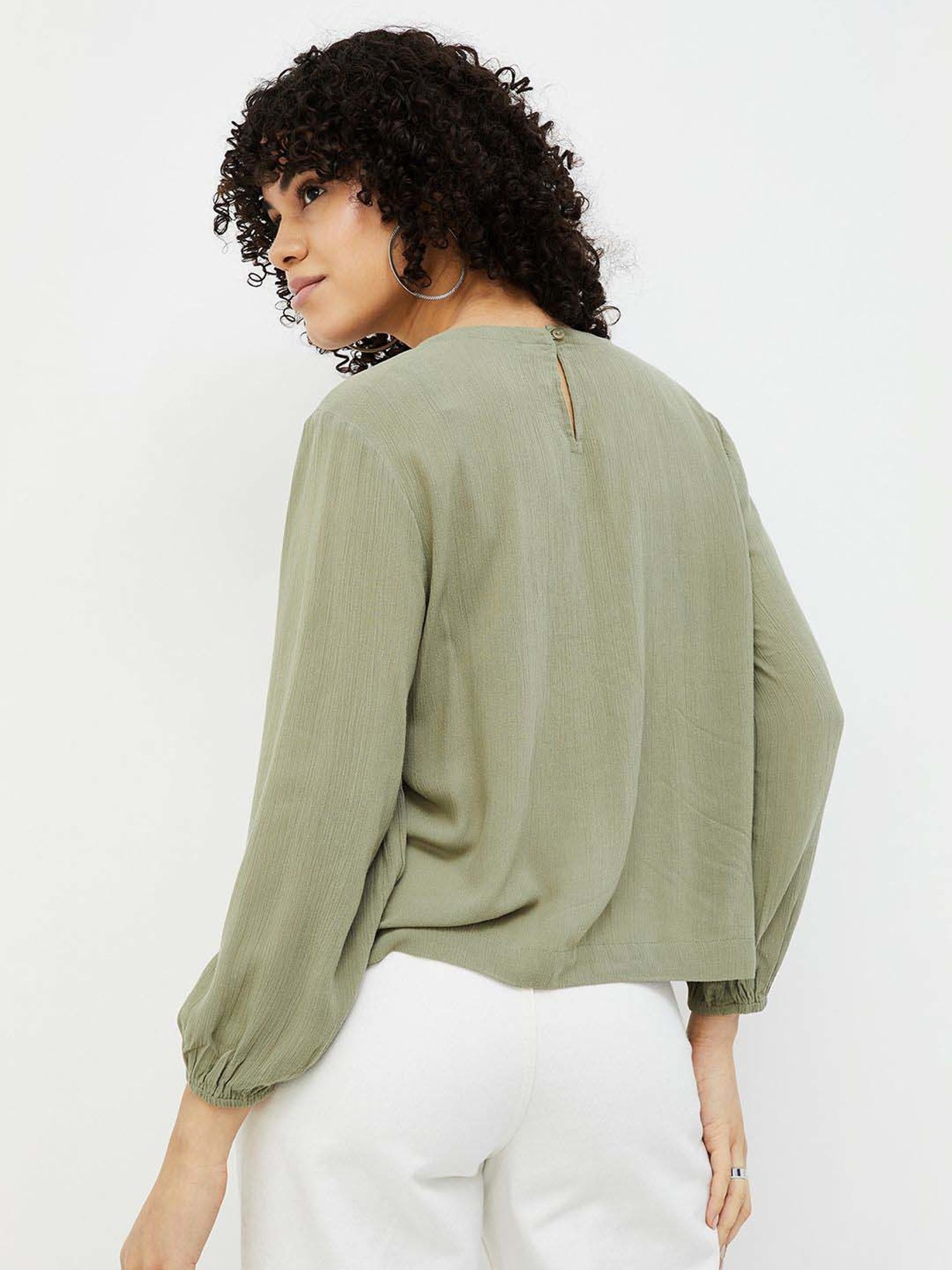 Fame Forever by Lifestyle Green Plain Top