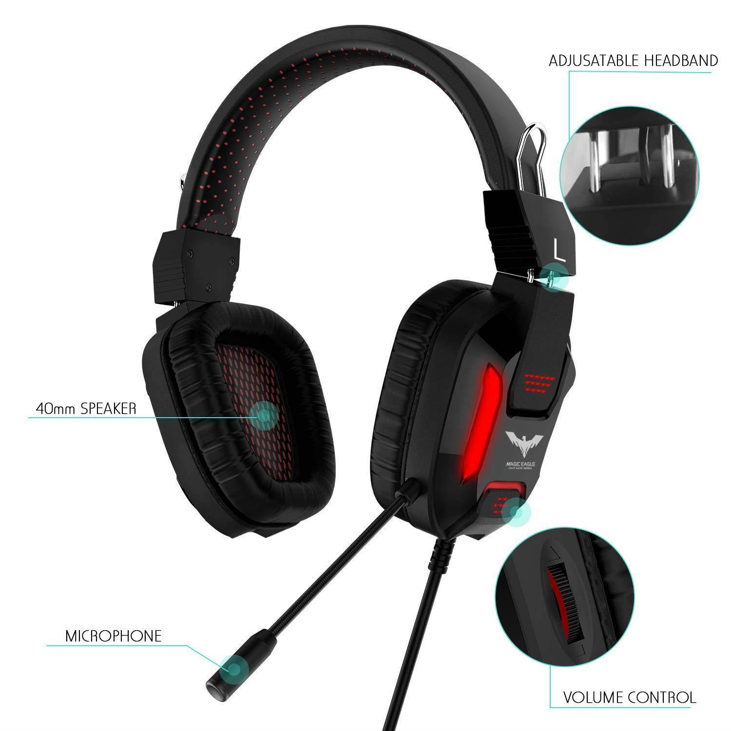 HAVIT Gaming Keyboard Mouse Headset & Mouse Pad Kit, Rainbow LED Backlit Wired, Over Ear Headphone with Mic for PC, Computer, Xbox ONE & PS4, Tablet, Mobile Phones