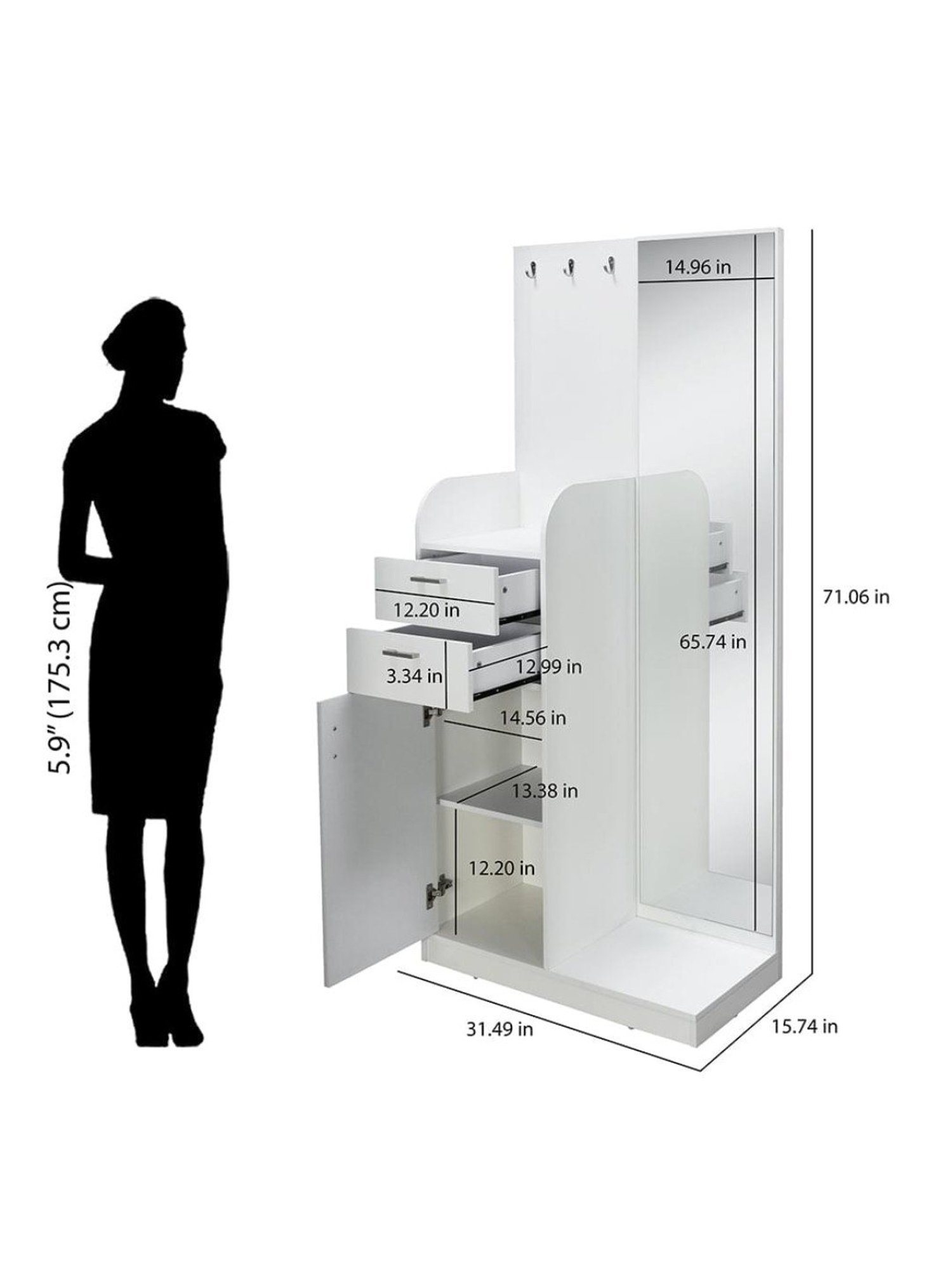 Godrej Interio Aero Valigny Oak Engineered Wood Standerd Dressing Table