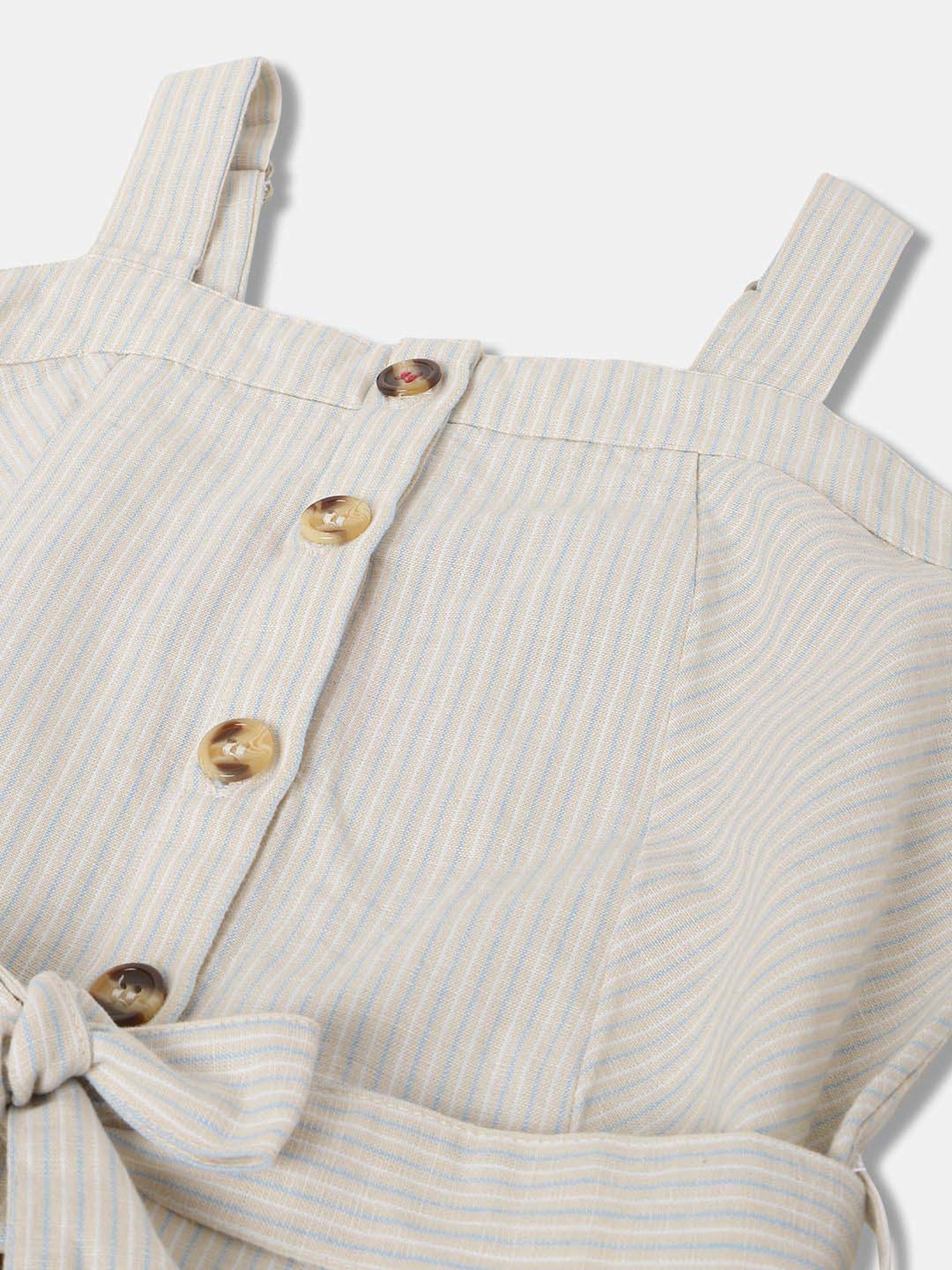 Blue Giraffe Kids Beige Cotton Jumpsuit