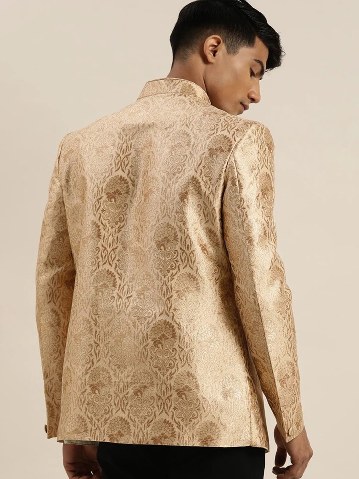 Hangup Cream Regular Fit Ethnic Blazer