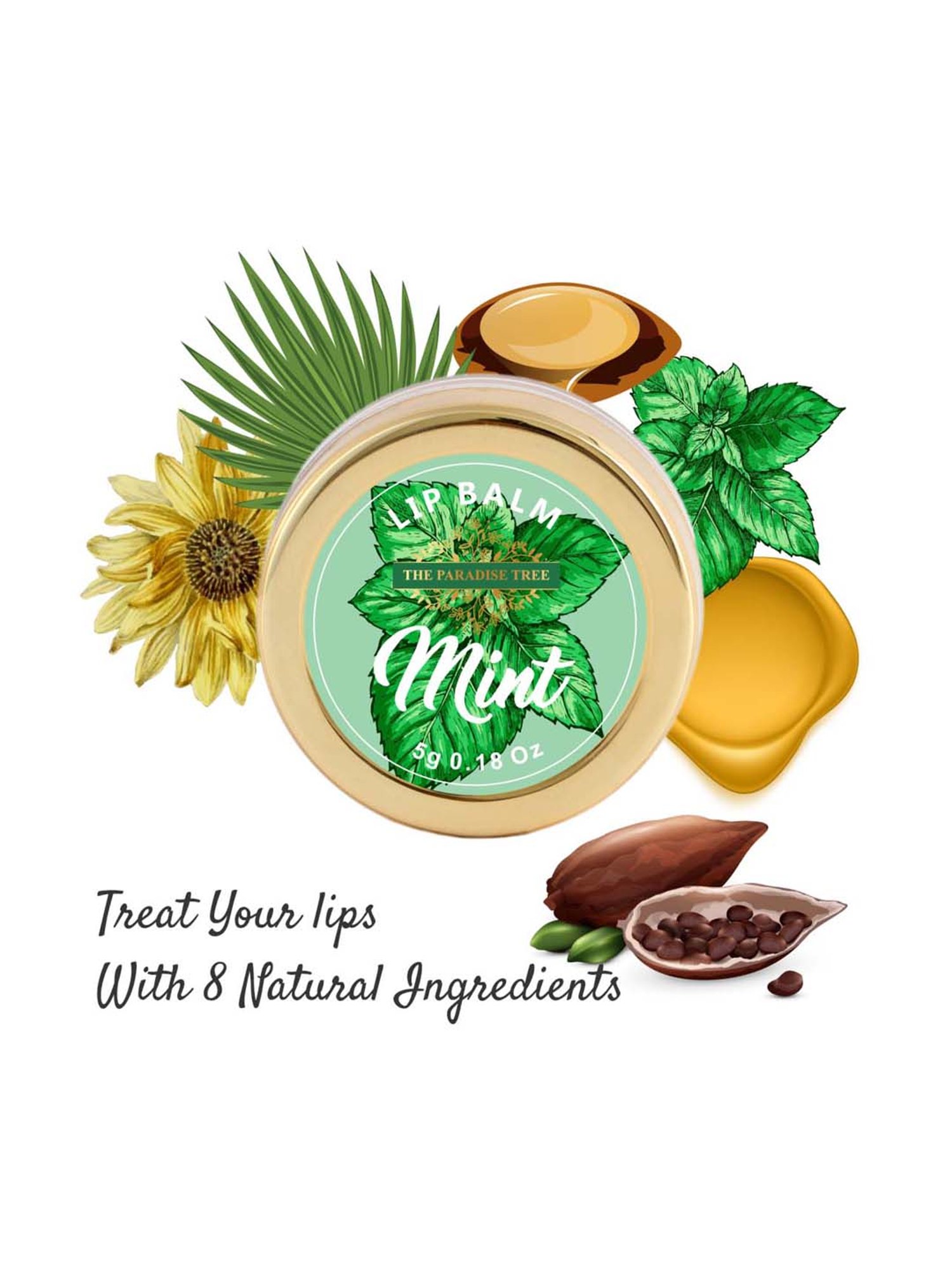 The Paradise Tree Mint Lip Balm - 5 gm