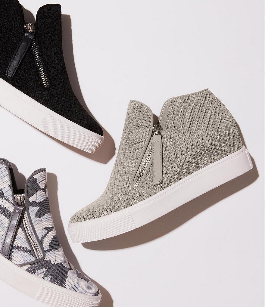 Donald Pliner Pelham Neoprene Mixed Leather Slip-On Wedge Sneakers