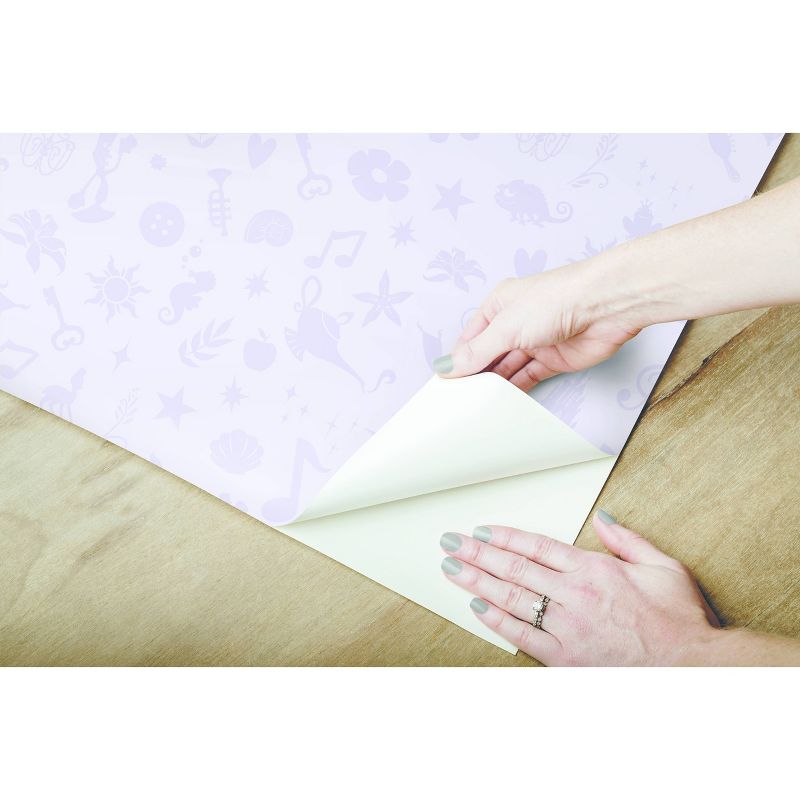 Disney Princess Glitter Icons Peel and Stick Wallpaper Purple - RoomMates