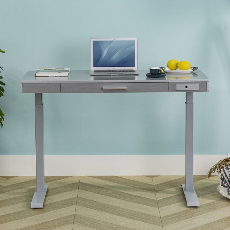 47" Adjustable Desk Gray - Home Essentials