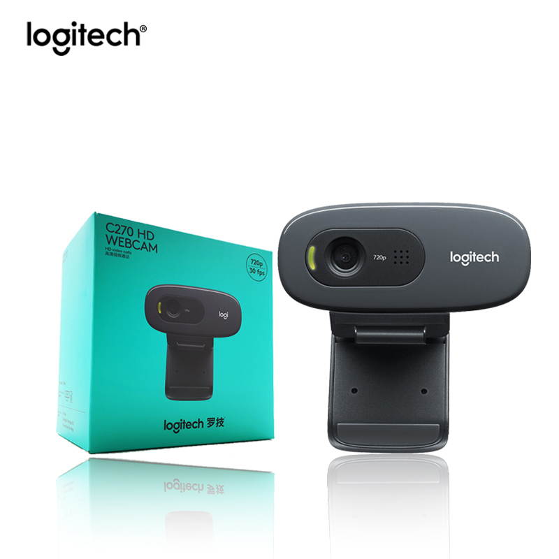 Original Logitech C270 HD Video Chat 720P Webcam Built-in Micphone Web Camera for Computer laptop PC Web Chat Camera update (New Sealed In Hand)