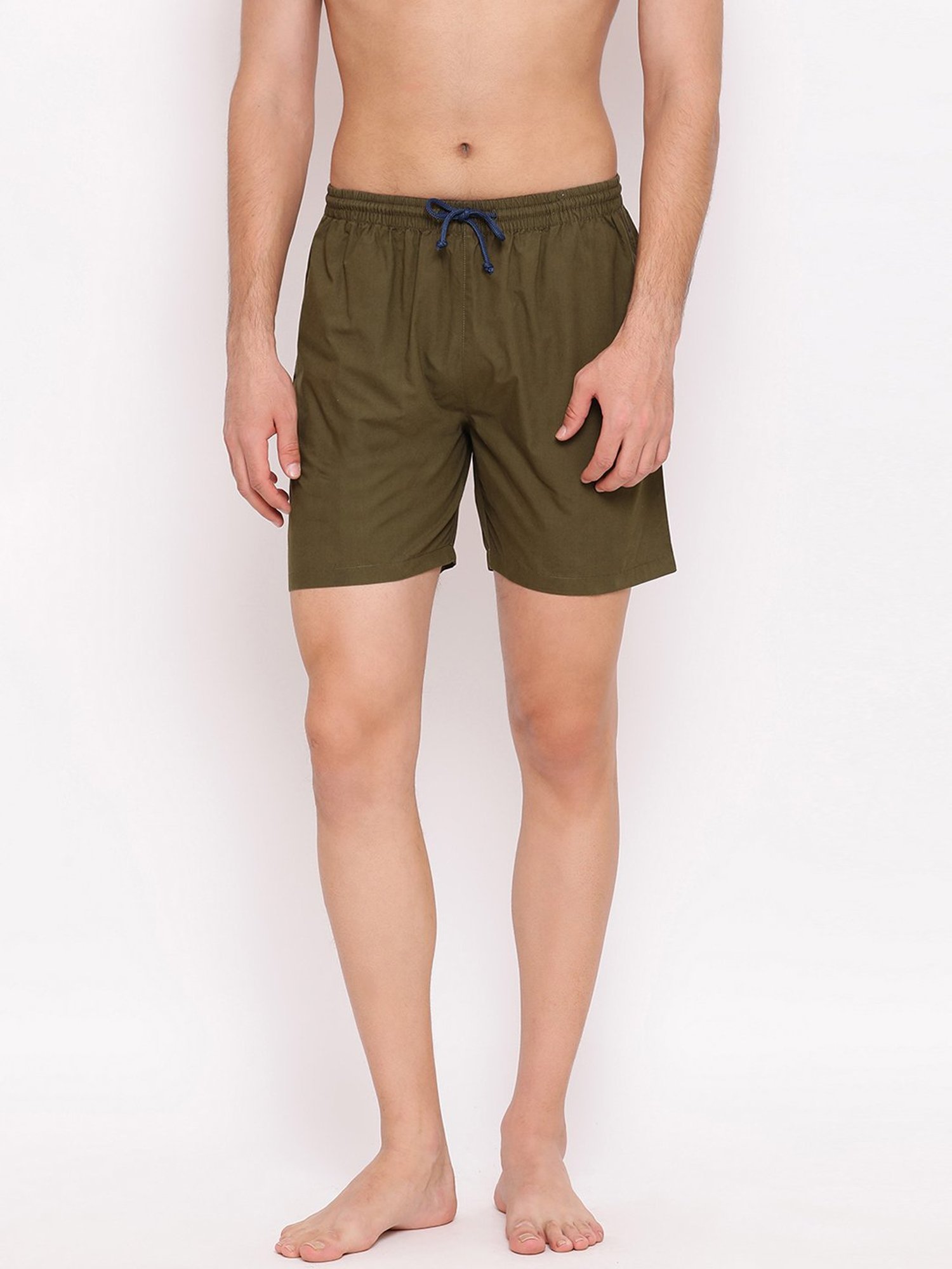 Crimsoune Club Olive Green Cotton Slim Fit Boxers