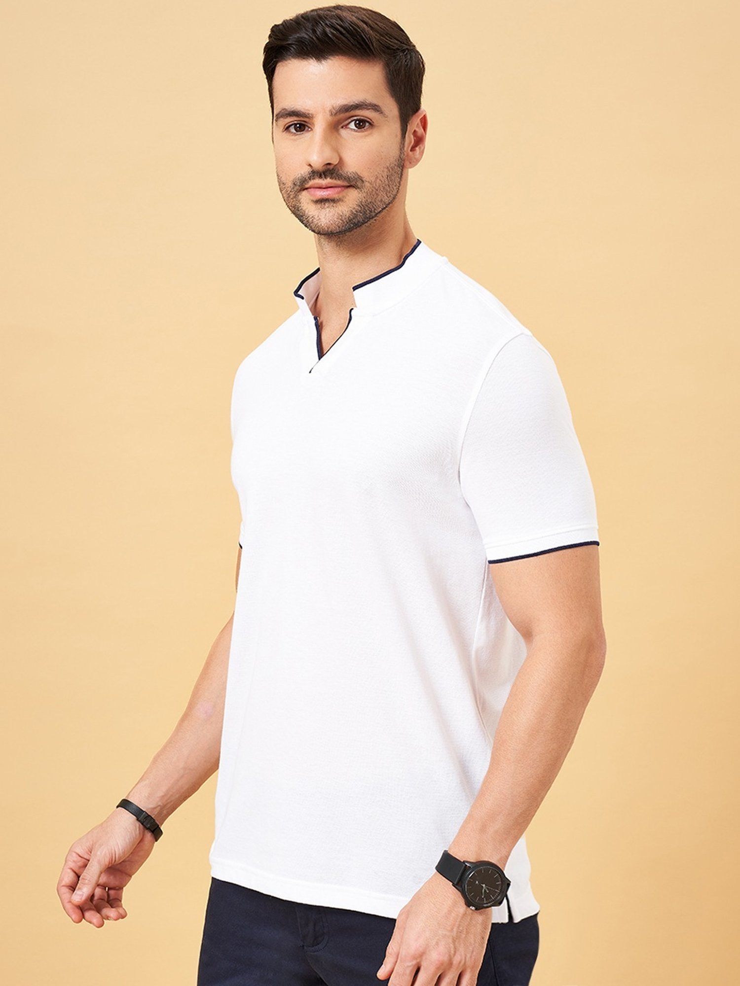 Byford by Pantaloons Cloud Dancer Slim Fit T-Shirt