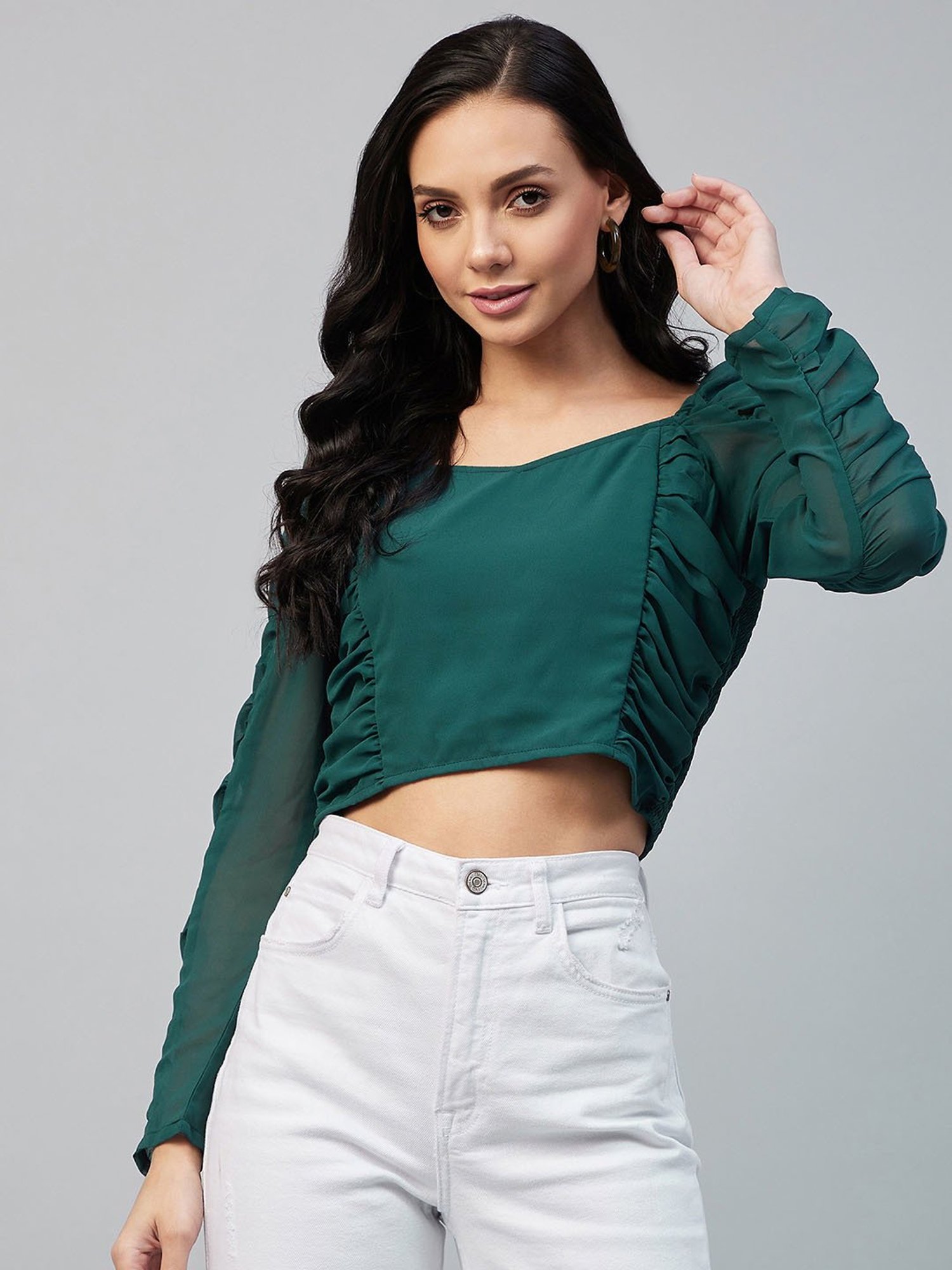 Carlton London Green Crop Top