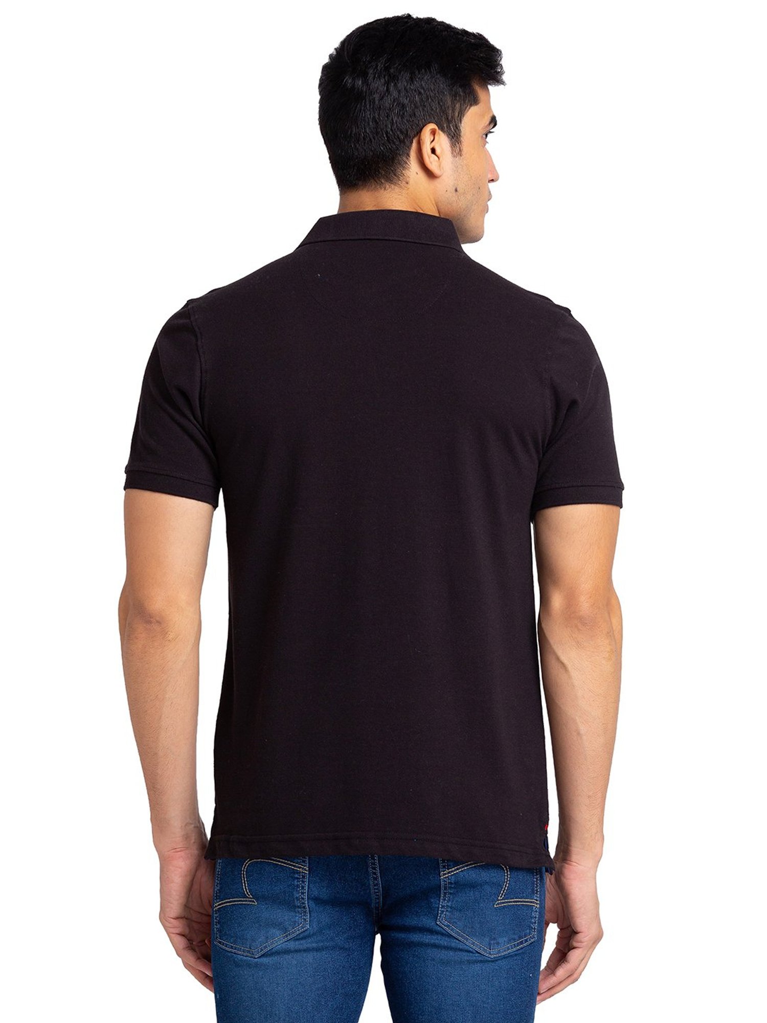 Raymond Black Regular Fit Polo T-Shirt