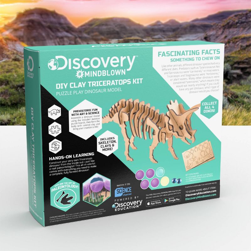 Discovery Kids Toy Dinosaur DIY Puzzle Clay Triceratops