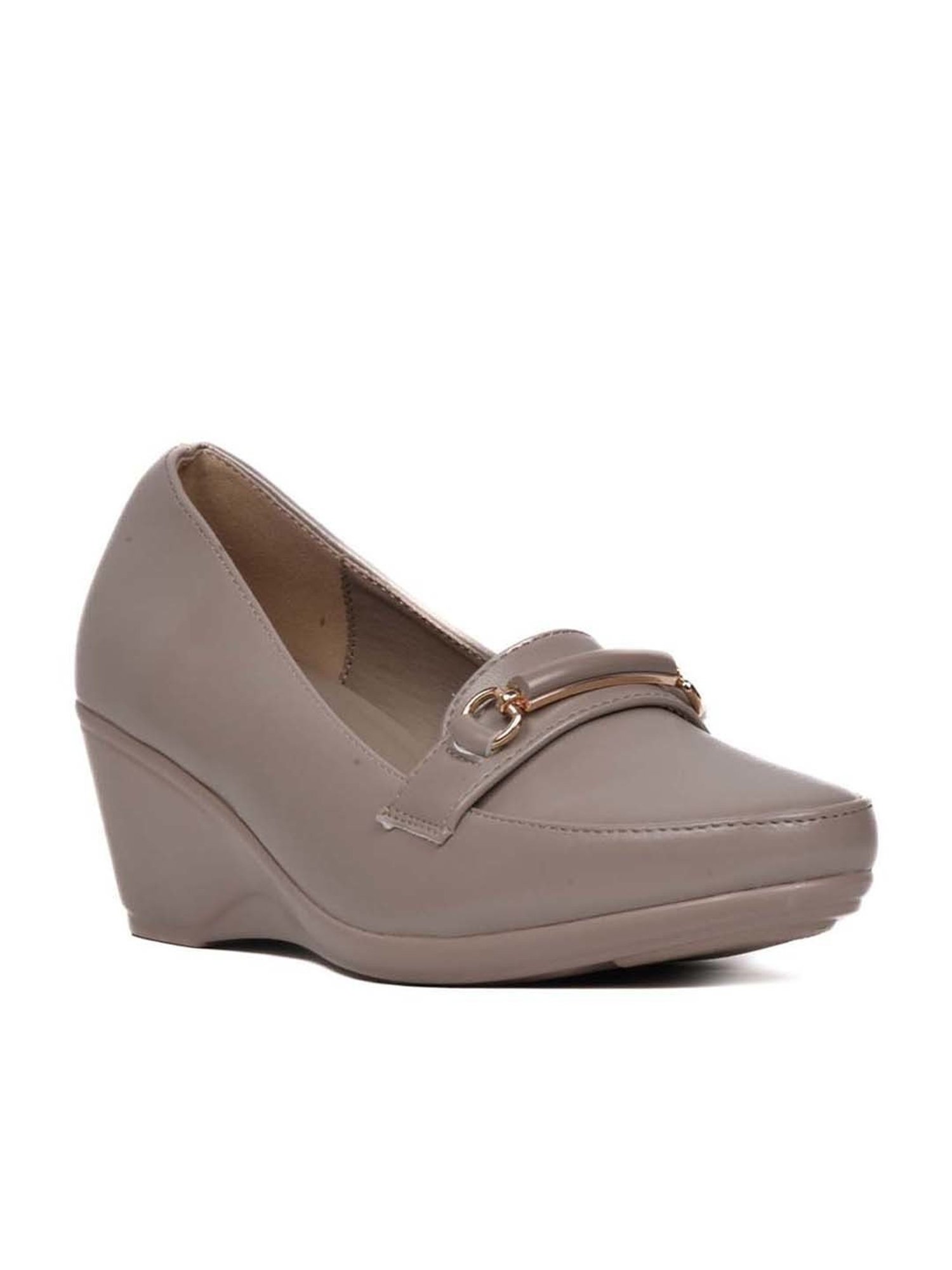 Jove Women's Taupe Wedge Loafers