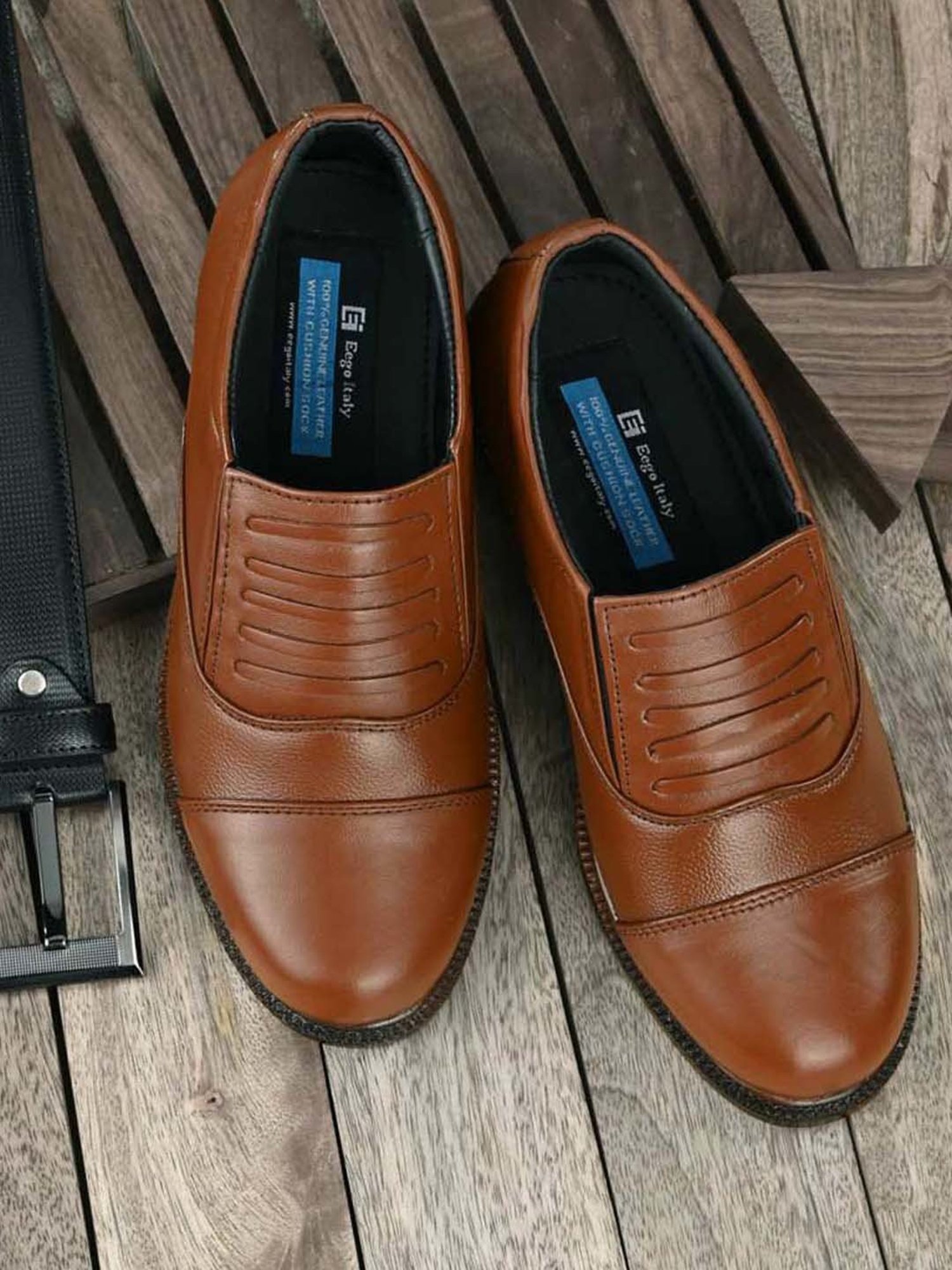 Eego Italy Men's Tan Formal Loafers