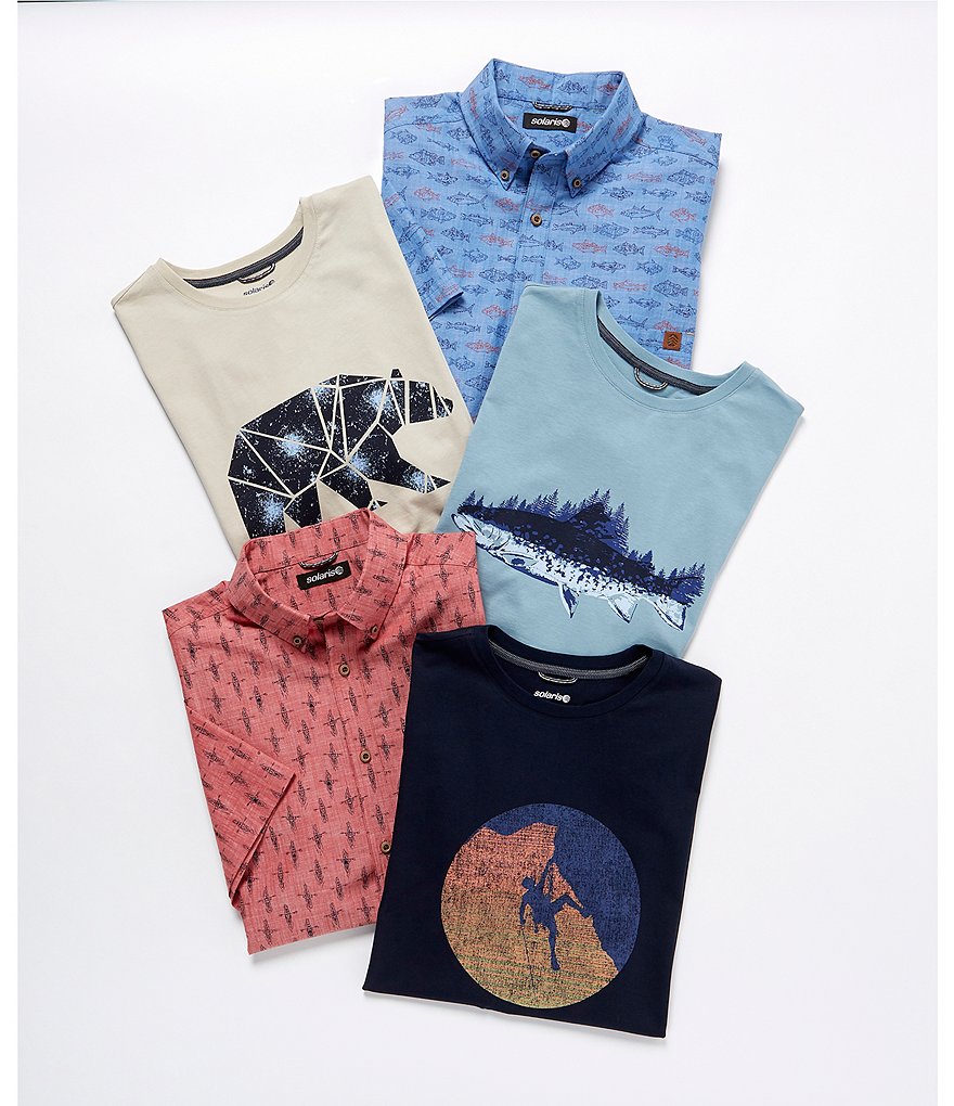 Solaris Short-Sleeve Canoe Print Shirt
