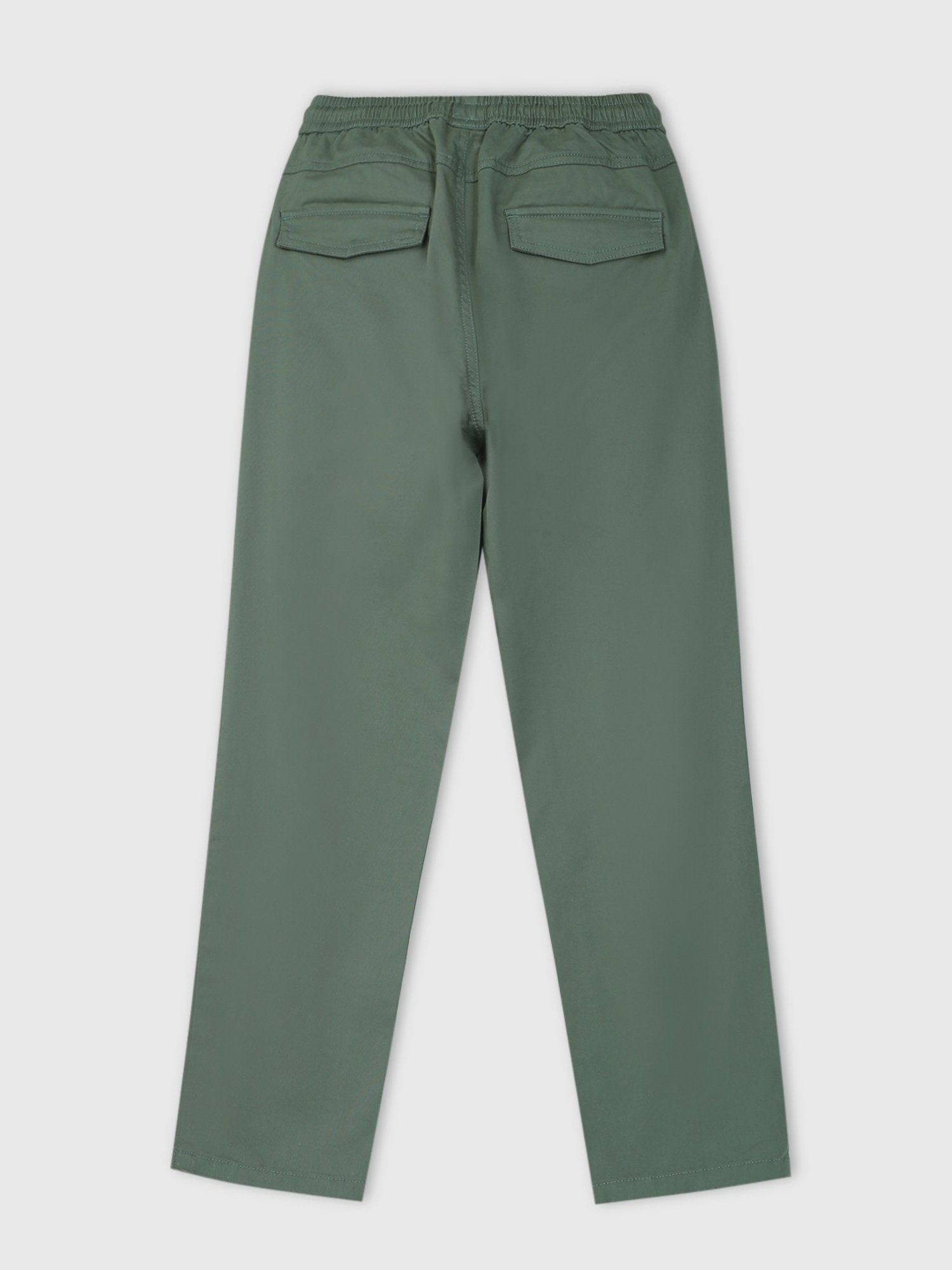 Palm Tree Boys Green Cotton Regular Fit Trousers