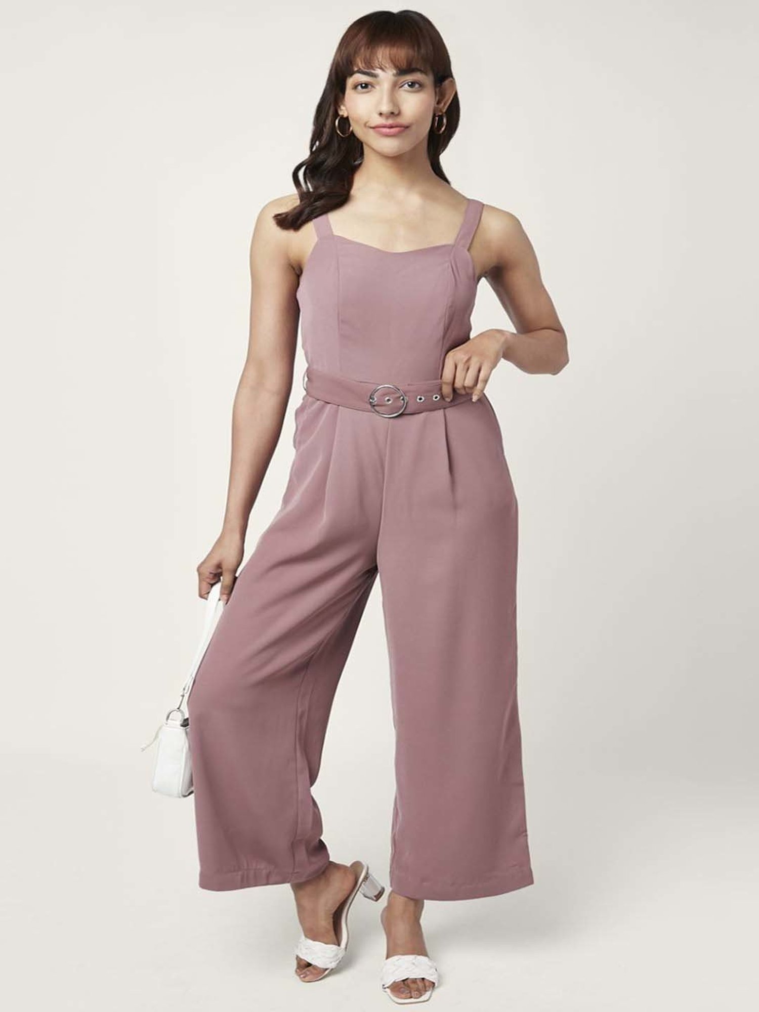 Honey by Pantaloons Brown Sleeveless Jumpsuit