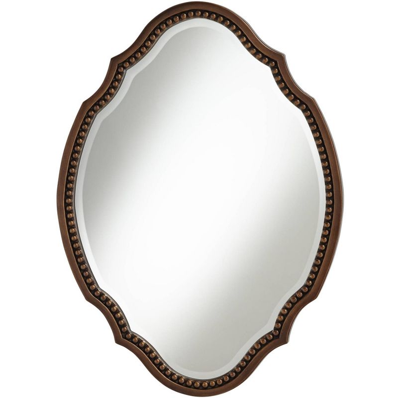 Noble Park Arabela Bronze Beaded 25 3/4" x 35 1/2" Oval Cut Mirror