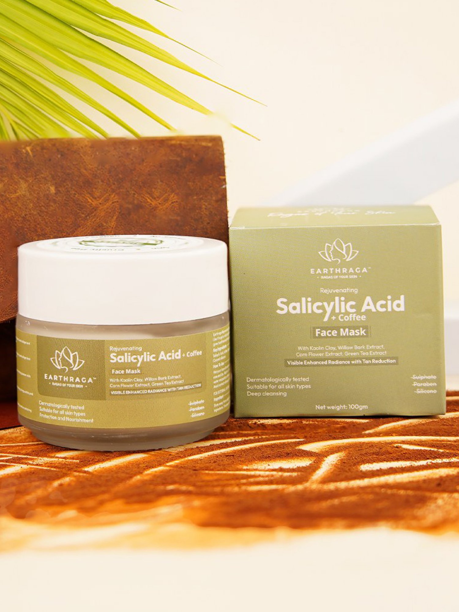 Earthraga Rejuvenating Salicylic Acid + Coffee Face Mask - 100 gm