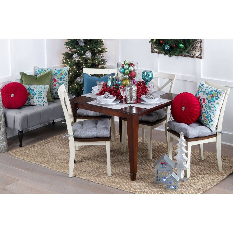 Set of 2 Illuminaire Pewter Reversible Chair Pad - Pillow Perfect