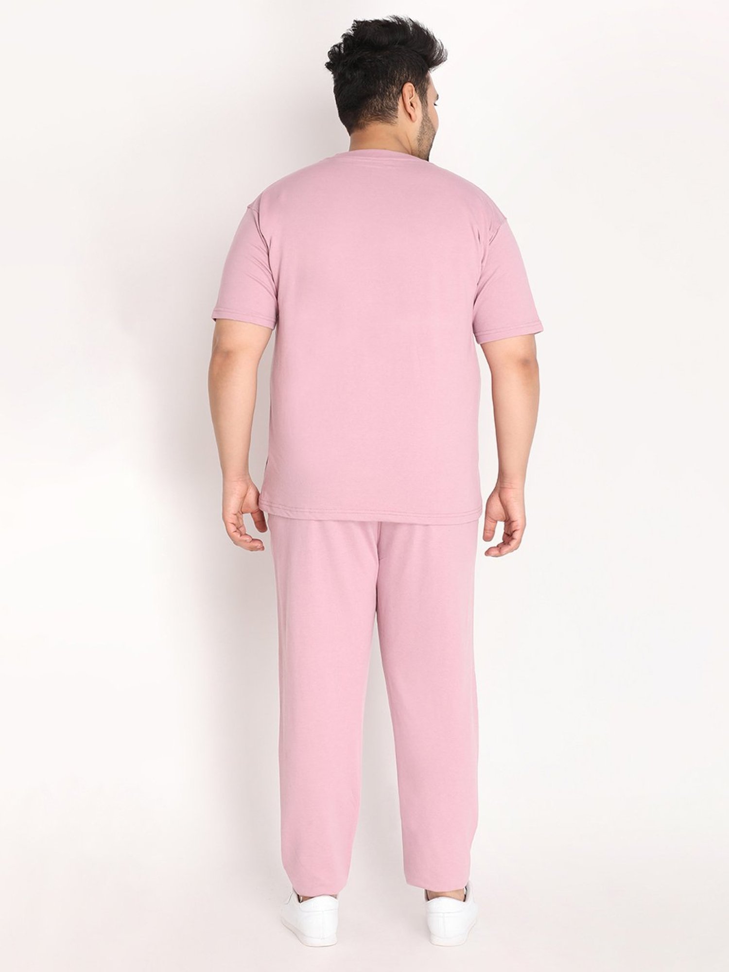 Chkokko Pastel Pink Cotton Relaxed Fit Track Suit